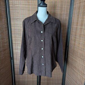 Coldwater Creek Faux Suede Blouse